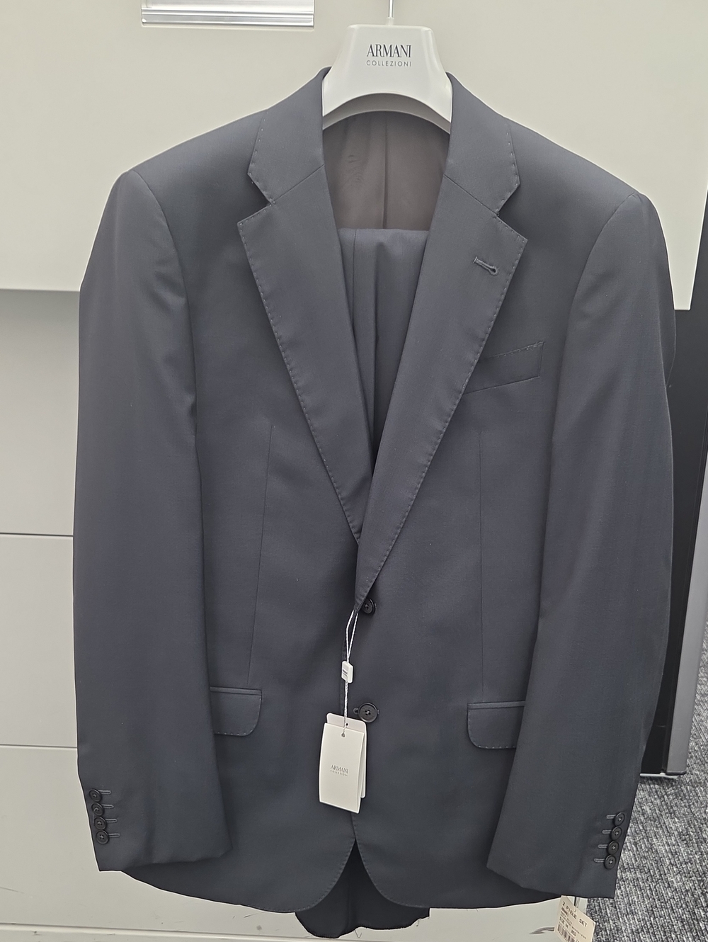 Armani Collezioni Men's Dark Gray Single-Breasted Suit Jacket